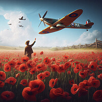 342 Limited Edition Giclée Print 342 - 'Over the Poppy Fields' – Remembrance Art